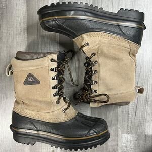 ROCKY 7856 INSULATED BROWN LEATHER RUBBER SOLE Boots MENS 8M